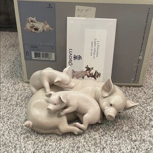 Lladro Playful Piglets Figurine
